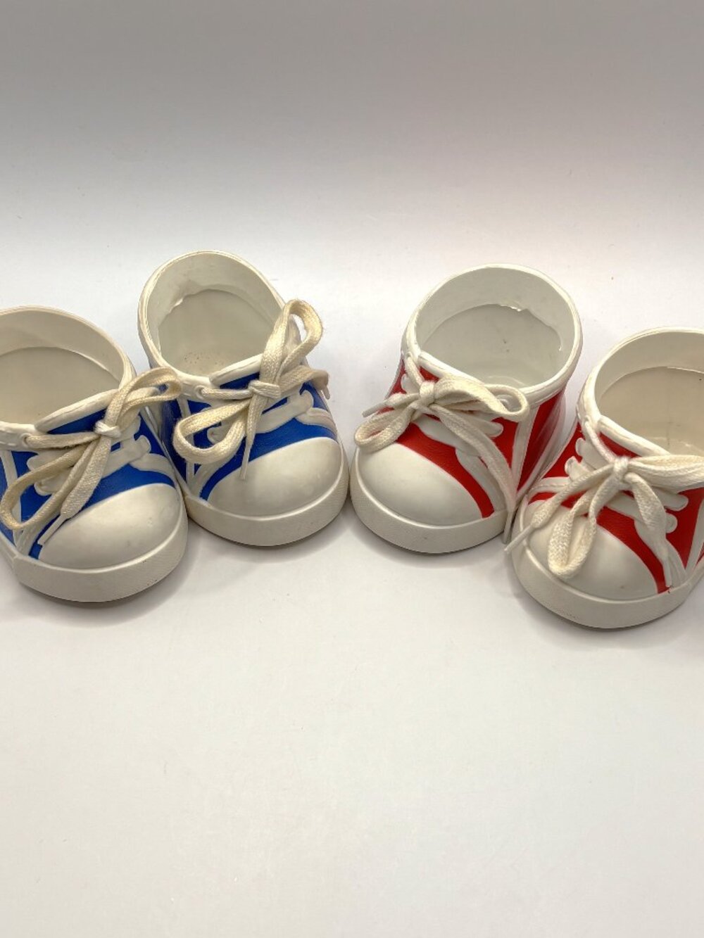 Vtg 1989 Cabbage Patch Kids Designer Line Doll Shoes Chunky Sneakers Red & Blue